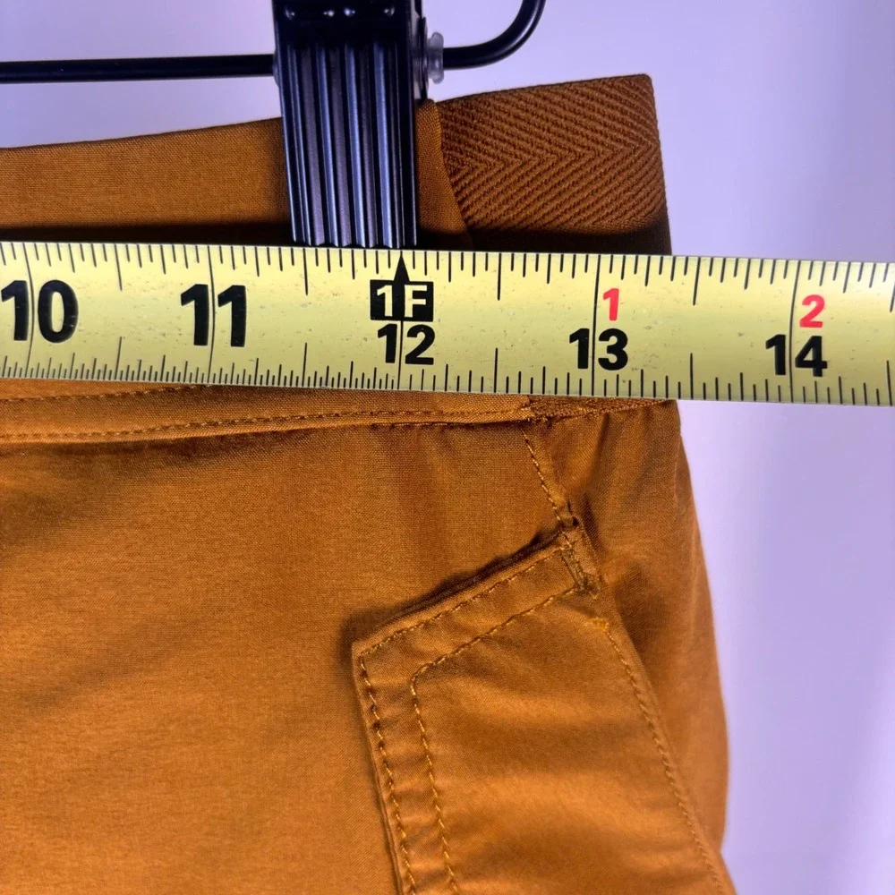 Athleta Mustard Yellow Utility Skirt Size 6 Elastic Waist Cargo Pockets Travel